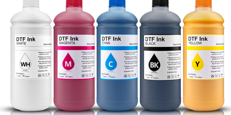 DTF ink cyan magenta yellow black and white