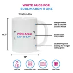 White Mugs For Sublimation 11oz With Gift Box
