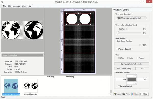 How to control where white ink will print with acrorip V10, 10.5